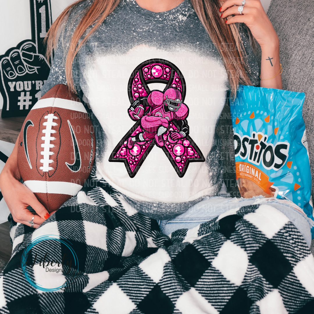 Football Pink Out Breast Cancer Ribbon